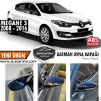 Renault Megane 3 2008-2016 Batman Yarasa Ayna Kapağı Piano Black ABS Plastik