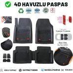 Renault Megane 3 Hb 2015 Uyumlu 4 cm Derin Havuzlu 5 Parça Set 3D Paspas Takımı Siyah