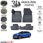 Renault Megane 3 Station Vagon 2011 Model Tam Uyumlu Kokusuz 3D Havuzlu Paspas - Siyah