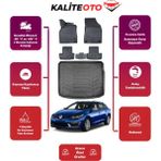 Renault Megane 3 Stw 2013 Model Bagaj Havuzu+4d Araca Özel Havuzlu Paspas Takımıı Prqx - Siyah