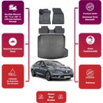 Renault Megane 4 2017 Model Sağ Kulak Bagaj Havuzu+4d Araca Özel Havuzlu Paspas Takımıı Maxii - Siyah