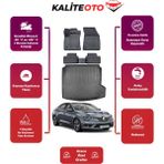 Renault Megane 4 2021 Model Sağ Kulak Bagaj Havuzu+4d Araca Özel Havuzlu Paspas Takımıı Prqx - Siyah