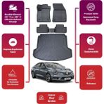 Renault Megane 4 2023 Model Çift Kulak Bagaj Havuzu+4d Araca Özel Havuzlu Paspas Takımıı Maxii - Siyah