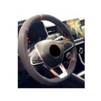 Renault Megane 4 Alkantra-karbon Kırmızı Yüzüklü Direksiyon Kılıf