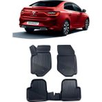 Renault Megane 4 Sedan 2016 ve Sonrası Araca Özel Kauçuk 4d Havuzlu Paspas Takımı - Siyah