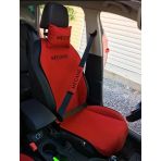 Renault Megane Nakışlı Ön İkili Oto Koltuk Minderi 2 Adet Boyun Yastığı 2 Adet Kemer Pedi Kırmızı