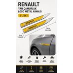 Renault Metal Damla Desen Çamurluk Yan Çıtası Logo Amblem 2’li Set 15 CM