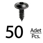 Renault Peugeot Citroen Skoda Fiat Seat için Torx (Tork) Vida Klips - 50 Adet