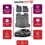 Renault Symbol 2021 Model Bagaj Havuzu+4d Araca Özel Havuzlu Paspas Takımıı Prqx - Siyah