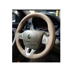 Renault Symbol 3 (2013+) Deri Dikmeli Direksiyon Kılıfı Bej Renk 11.cm