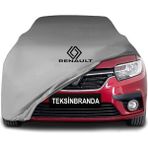 Renault Symbol 3 (2013 - ) Gri Kumaş Araba Branda Logolu Penye Oto Branda - Araç modeline özel tasarım