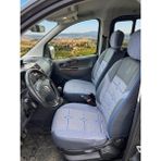 Renault Symbol-Clio 2-Broadway-Toros-Dacia Logan Araca Özel Keten Koltuk Kılıfı - Indigo Mavisi - Arka Bütün - Renkli