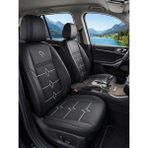 Renault Symbol-Clio 2-Broadway-Toros-Dacia Logan Araca Özel Keten Koltuk Kılıfı - Siyah Renk - Arka Bütün - Renkli