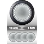 Renault Toros R 13" Inç Uyumlu 4 Adet 1 Takım Gri Kırılmaz Esnek Jant Kapağı 026 - Universal