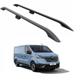 Renault Trafic X82 Kısa Şase (2014-2025) Araç Üstü Alüminyum Tavan Yan Rayları Plus Serisi - Siyah