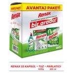 Renax Avantajlı Paket 3 lü Set Bulaşık Makinesi Kapsülü 33 Lü Tuzu 1,5 Kg Parlatıcı 400 Ml