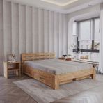 Renazzo 4 Çekmeceli Atlantik Letto Mdf Karyola | Tek ve Çift Kişilik Yatak Uyumlu, Kolay Kurulum - Beyaz - Antrasit - 200x200