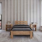 Renazzo Letto Atlantik Mdf Karyola | Tek ve Çift Kişilik Yatak Uyumlu, Kolay Kurulum - Beyaz - Antrasit - 100x200