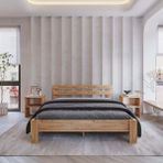 Renazzo Letto Atlantik Mdf Karyola | Tek ve Çift Kişilik Yatak Uyumlu, Kolay Kurulum - Beyaz - Antrasit - 140x190
