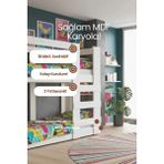 Renazzo Mobilya Agonya Modern Mdf Iki Katlı Ranza- 1. Sınıf Mdf Kompakt Tasarım Sağlam Merdivenli Iki Katlı Karyola - Beyaz - 200 x 200 cm