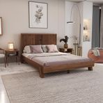 Renazzo Mobilya Alaz Model Ceviz Renk Çam Ahşap Dikey 150x200 cm Karyola
