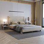 Renazzo Mobilya Alaz Model Vernikli Çam Ahşap Yatay 200x200 cm Karyola
