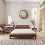 Renazzo Mobilya Damla Model 200x200 cm Ceviz Renk Çam Ahşap Karyola