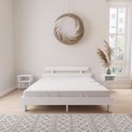 Renazzo Mobilya Damla Model Beyaz Renk Ahşap Karyola Ve İki komodin Set 180x200 cm