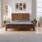 Renazzo Mobilya Ebruli Model Ceviz 140x200 cm Çam Ahşap Karyola