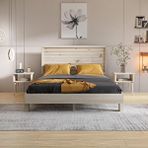 Renazzo Mobilya Ebruli Model Doğal Çam 140x190 cm Ahşap Karyola