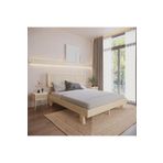 renazzo mobilya HAZERAN MODEL MASİF ÇAM AHŞAP KARYOLA 2 KOMODİN SET DOĞAL RENK