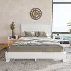 Renazzo Mobilya Hüma Model Beyaz Renk Çam Ahşap Karyola Ve İki Komodin Set ( Yatay ) 100x200 cm