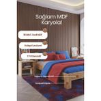 Renazzo Mobilya Letto Mdf Modern Karyola - 1. Sınıf 18 mm Mdf Tasarım Masif Görünümlü Sağlam Karyola - 140 x 200 cm