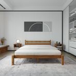 Renazzo Mobilya Letto Model 140x190 cm Ceviz Renk Çam Ahşap Karyola
