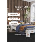 Renazzo Mobilya Letto Tek Kişilik Modern Genç Karyolası - 1. Sınıf Mdf Şık Sarsılmaz ve Kompakt Tasarım Karyola - Beyaz - 180 x 200 cm