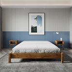 Renazzo Mobilya Loft Model 120x200 cm Ceviz Renk Çam Ahşap Karyola