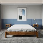 Renazzo Mobilya Loft Model 140x200 cm Ceviz Renk Çam Ahşap Karyola