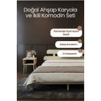 Renazzo Mobilya Lotus Masif Çam Karyola ve Iki Adet Komodin Seti - Modern Yatak Odası Takımı - 90 x 190 cm