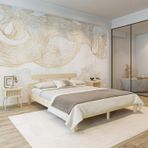 Renazzo Mobilya Lotus Model 200x200 cm Doğal Çam Ahşap Karyola