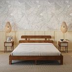 Renazzo Mobilya Lotus New Frezya Model Ceviz Ahşap 140x190 cm Karyola