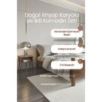 Renazzo Mobilya Melodi Çift Başlıklı Masif Çam Karyola ve Iki Adet Komodin Seti - Birinci Sınıf Ahşap Masif Karyola - Ceviz - 120 x 200 cm