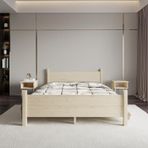 Renazzo Mobilya Melodi Model Doğal Ahşap Karyola Ve İki komodin Set 120x200 cm