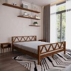 Renazzo Mobilya Milena Model Ceviz Renk Çam Ahşap Karyola