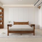Renazzo Mobilya Mirage Model 140x190 cm Ceviz Renk Çam Ahşap Karyola