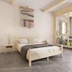 Renazzo Mobilya Natura Model 140x190 cm Vernikli Çam Ahşap Karyola