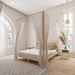 Renazzo Mobilya Natura Model 90x200 cm Cibindirik Askılıklı Vernikli Çam Ahşap Karyola
