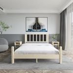 Renazzo Mobilya Orion Model Siyah Renk Puflu Başlıklı Vernikli Çam Ahşap Karyola Ve İki Komodin Set 180x200 cm