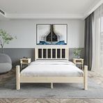 Renazzo Mobilya Orion Model Siyah Renk Puflu Başlıklı Vernikli Çam Ahşap Karyola Ve İki Komodin Set Beyaz