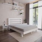 Renazzo Mobilya Urban New Model Beyaz Renk Çam Ahşap Karyola Ve İki Komodin Set 120x200 cm