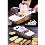 Rende Dilimleyici Hazneli 8 Bıçaklı Sebze Patates Rendeleme Mandolin Doğrayıcı Lüx Dicer Rende Seti